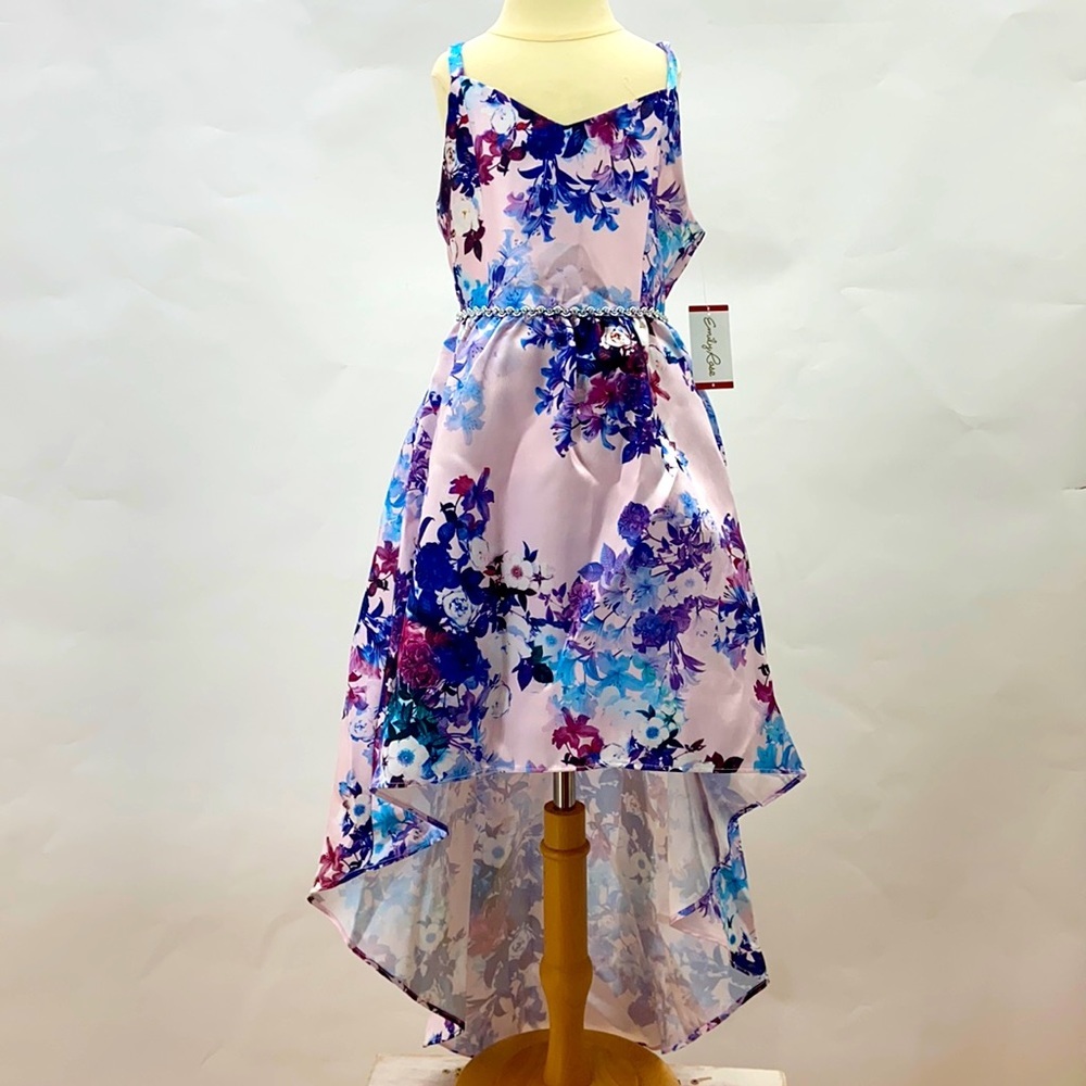 Boutique Emily Rose NWT Girls Hi Lo sateen with Rhinestone waistline